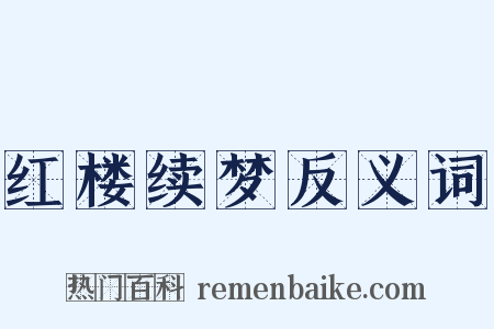 红楼续梦反义词是什么意思的图片